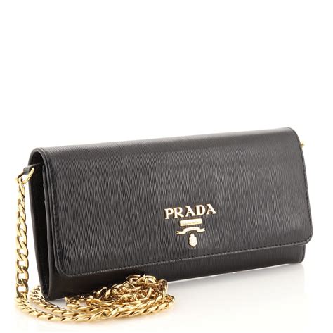 prada long wallet chain|prada wallet on chain black.